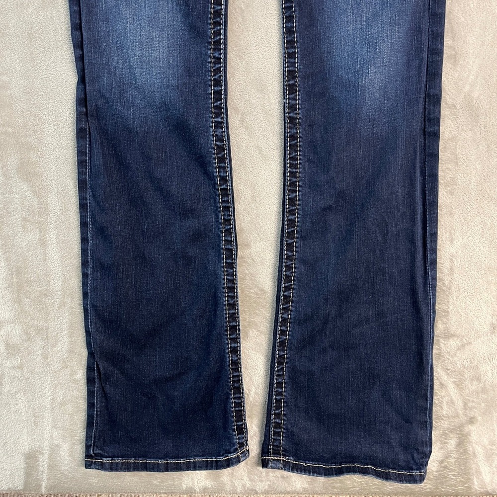 BKE Payton Bootcut Jeans Womens 27XL Dark Wash Stretch Denim 27x35.5 Embroidered - Picture 3 of 15